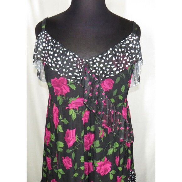 Torrid Betsey Johnson Floral Ruffle Tiered Sleeveless Flowy Maxi Dress Plus 1X - Picture 2 of 11